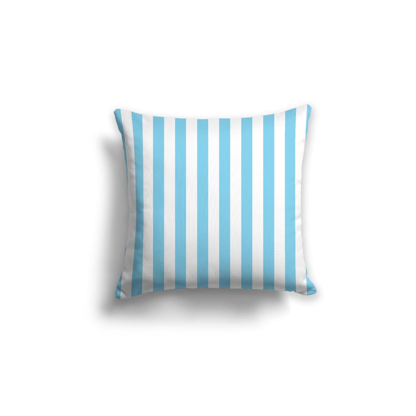 Off-White Cotton Canvas Cushion Covers with Blue Bars on Front, CACU-CC-1430-051, 46 x 46 cm, 18 x 18 inches