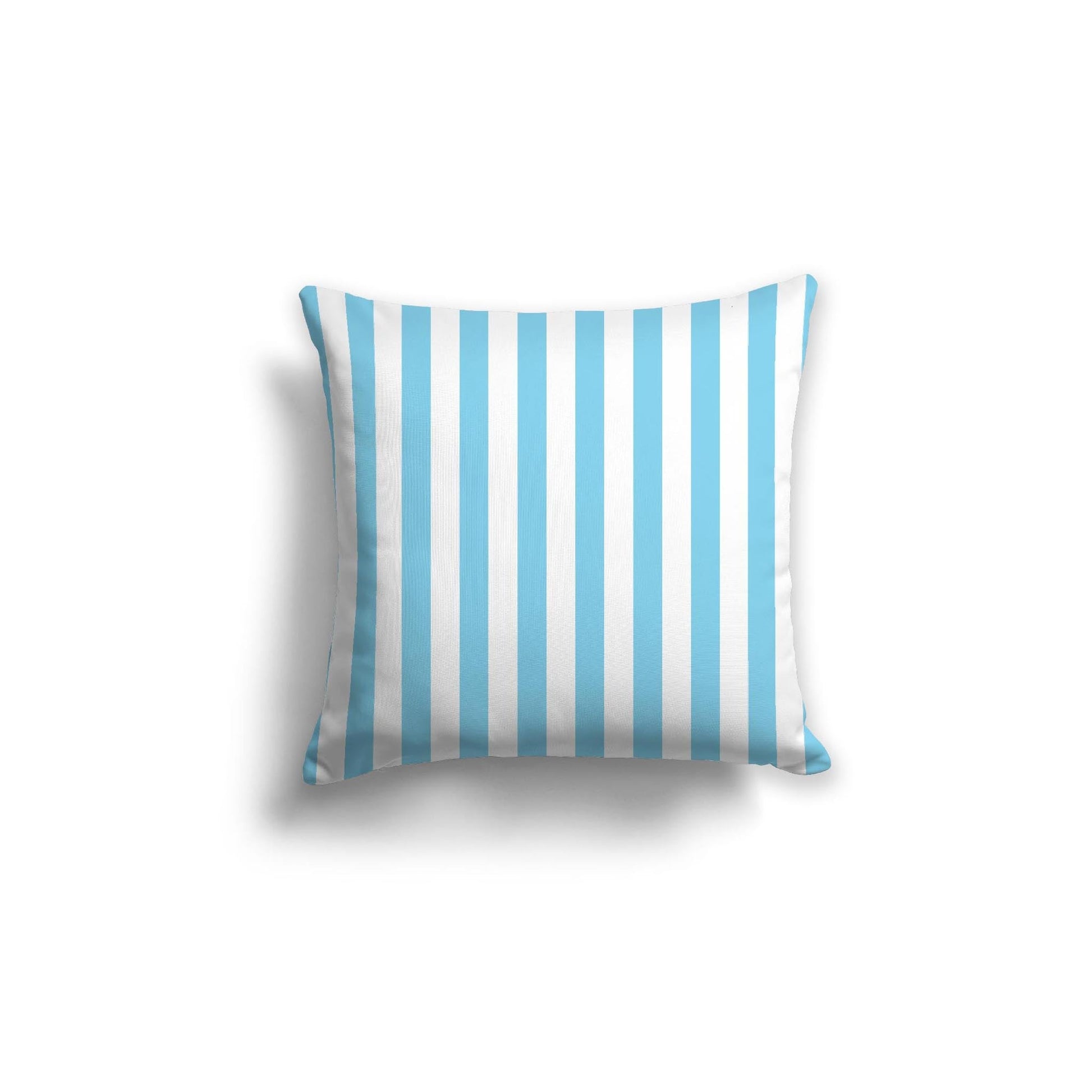 Off-White Cotton Canvas Cushion Covers with Blue Bars on Front, CACU-CC-1430-051, 46 x 46 cm, 18 x 18 inches
