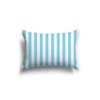 Off-White Cotton Canvas Cushion Covers with Blue Bars on Front, CACU-CC-1430-051, 51 x 36 cm, 20 x 14 inches