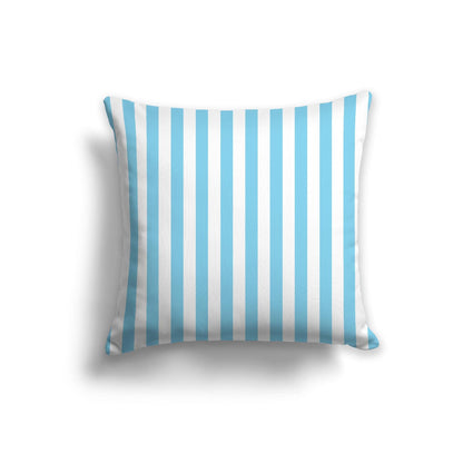 Off-White Cotton Canvas Cushion Covers with Blue Bars on Front, CACU-CC-1430-051, 56 x 56 cm, 22 x 22 inches