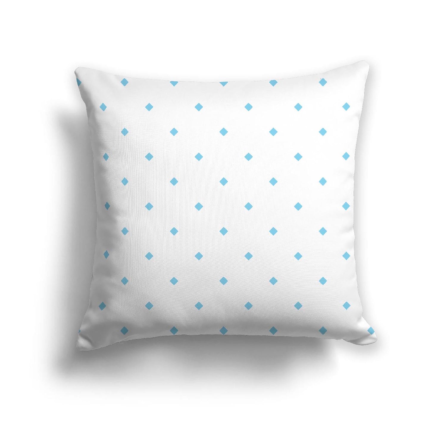 Off-White Cotton Canvas Cushion Covers with Blue Diamonds on Front, CACU-CC-1430-101