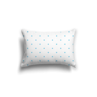 Off-White Cotton Canvas Cushion Covers with Blue Diamonds on Front, CACU-CC-1430-101, 51 x 36 cm, 20 x 14 inches