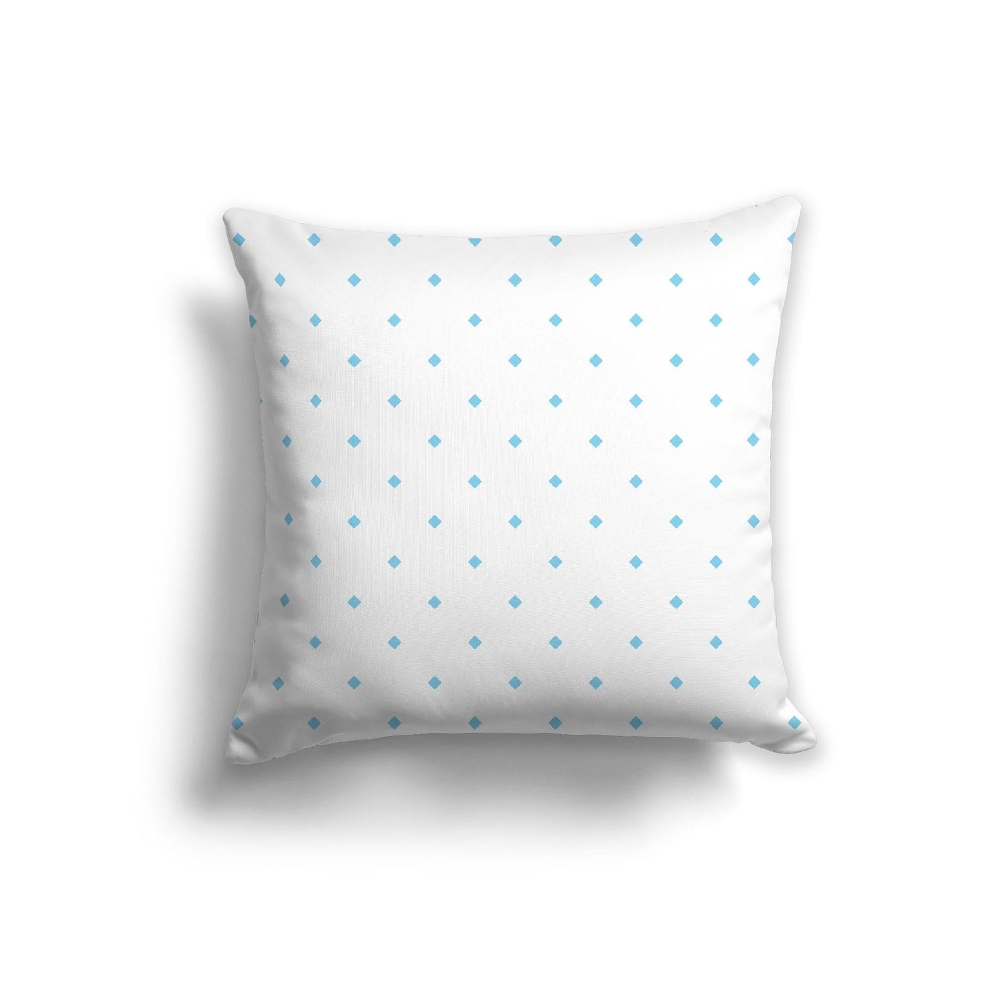 Off-White Cotton Canvas Cushion Covers with Blue Diamonds on Front, CACU-CC-1430-101, 56 x 56 cm, 22 x 22 inches