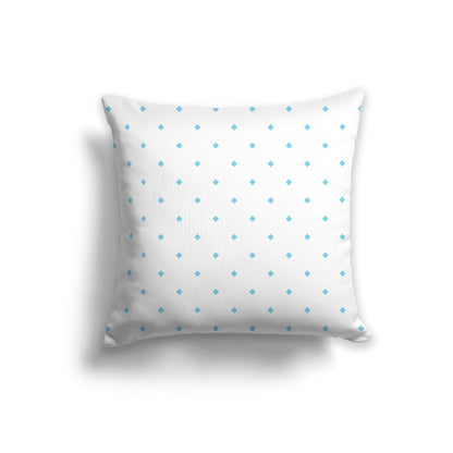 Off-White Cotton Canvas Cushion Covers with Blue Diamonds on Front, CACU-CC-1430-101, 56 x 56 cm, 22 x 22 inches