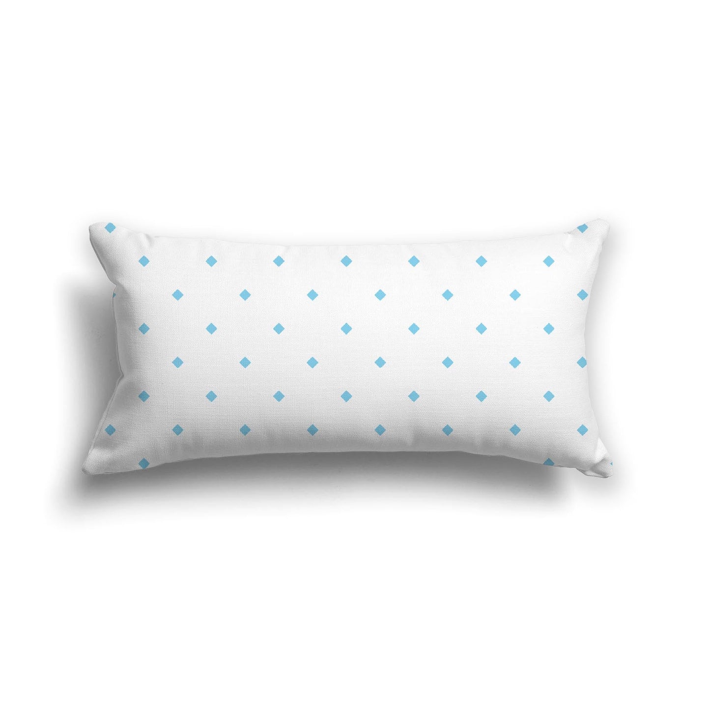 Off-White Cotton Canvas Cushion Covers with Blue Diamonds on Front, CACU-CC-1430-101, 61 x 30 cm, 24 x 12 inches