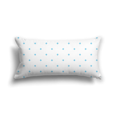 Off-White Cotton Canvas Cushion Covers with Blue Diamonds on Front, CACU-CC-1430-101, 61 x 30 cm, 24 x 12 inches