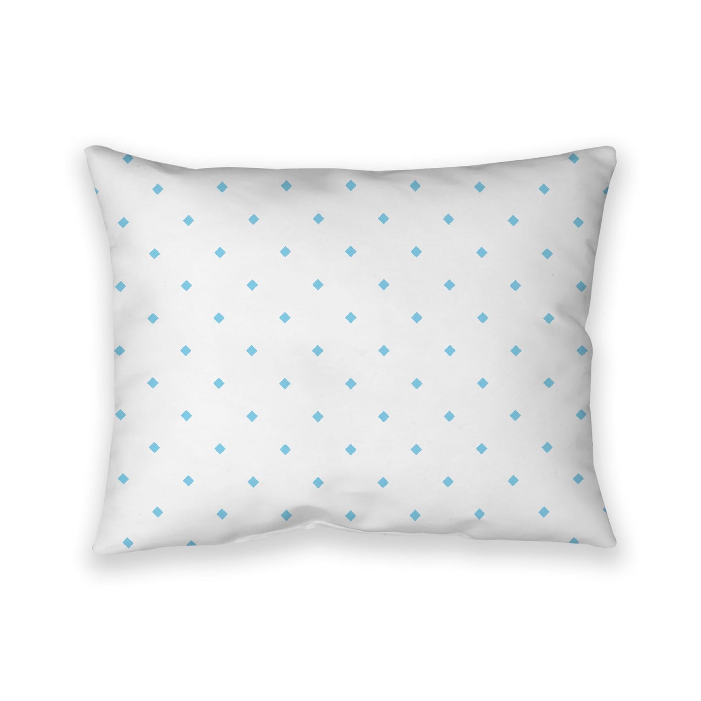Off-White Cotton Canvas Cushion Covers with Blue Diamonds on Front, CACU-CC-1430-101, 66 x 51 cm, 26 x 20 inches