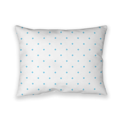 Off-White Cotton Canvas Cushion Covers with Blue Diamonds on Front, CACU-CC-1430-101, 66 x 51 cm, 26 x 20 inches