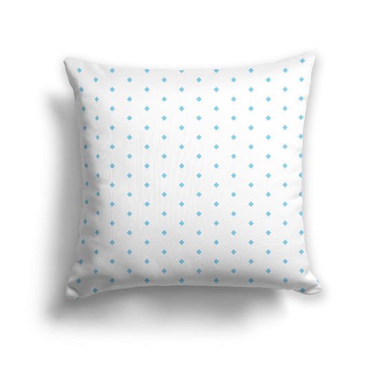 Off-White Cotton Canvas Cushion Covers with Fine Blue Diamonds on Front, CACU-CC-1430-111
