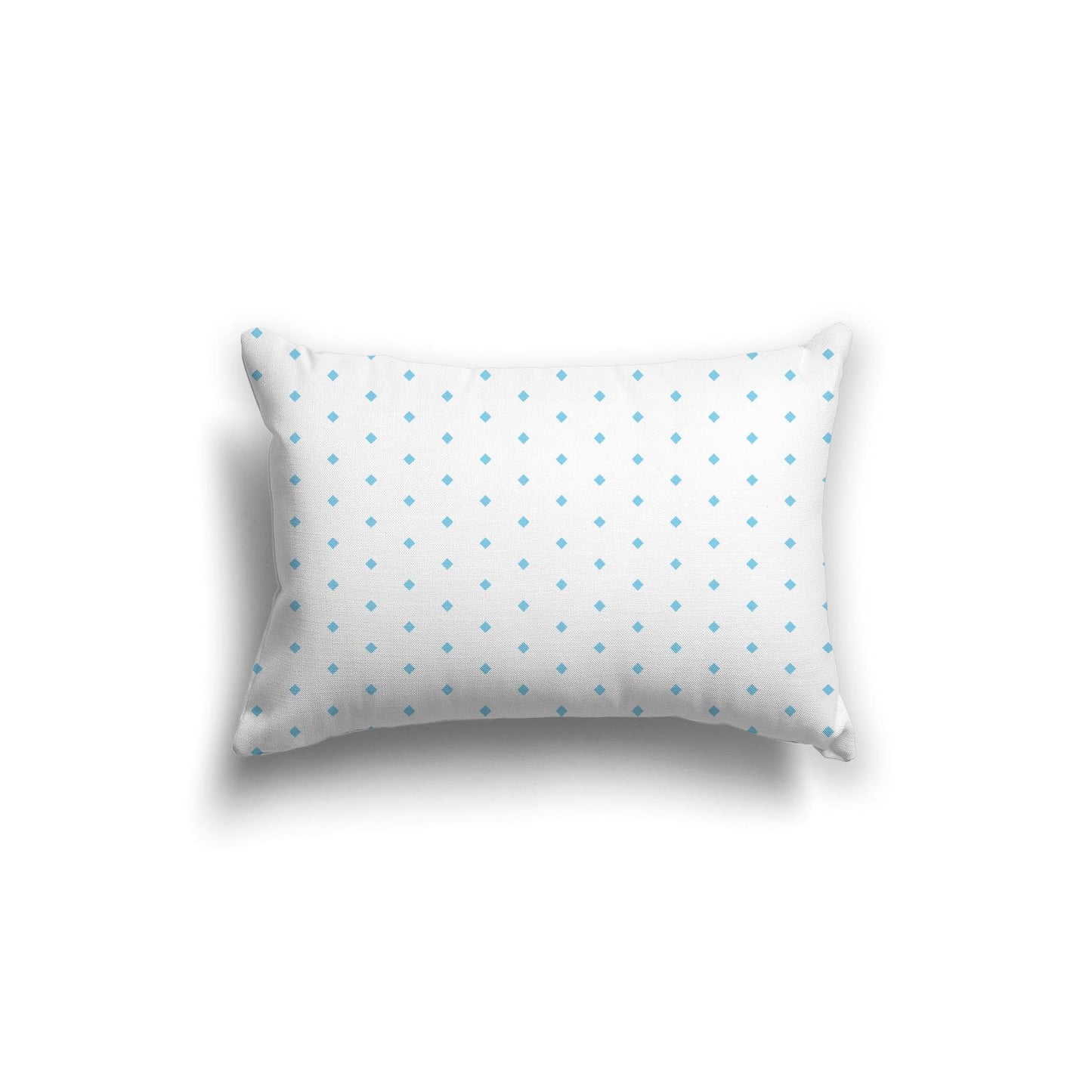 Off-White Cotton Canvas Cushion Covers with Fine Blue Diamonds on Front, CACU-CC-1430-111, 51 x 36 cm, 20 x 14 inches