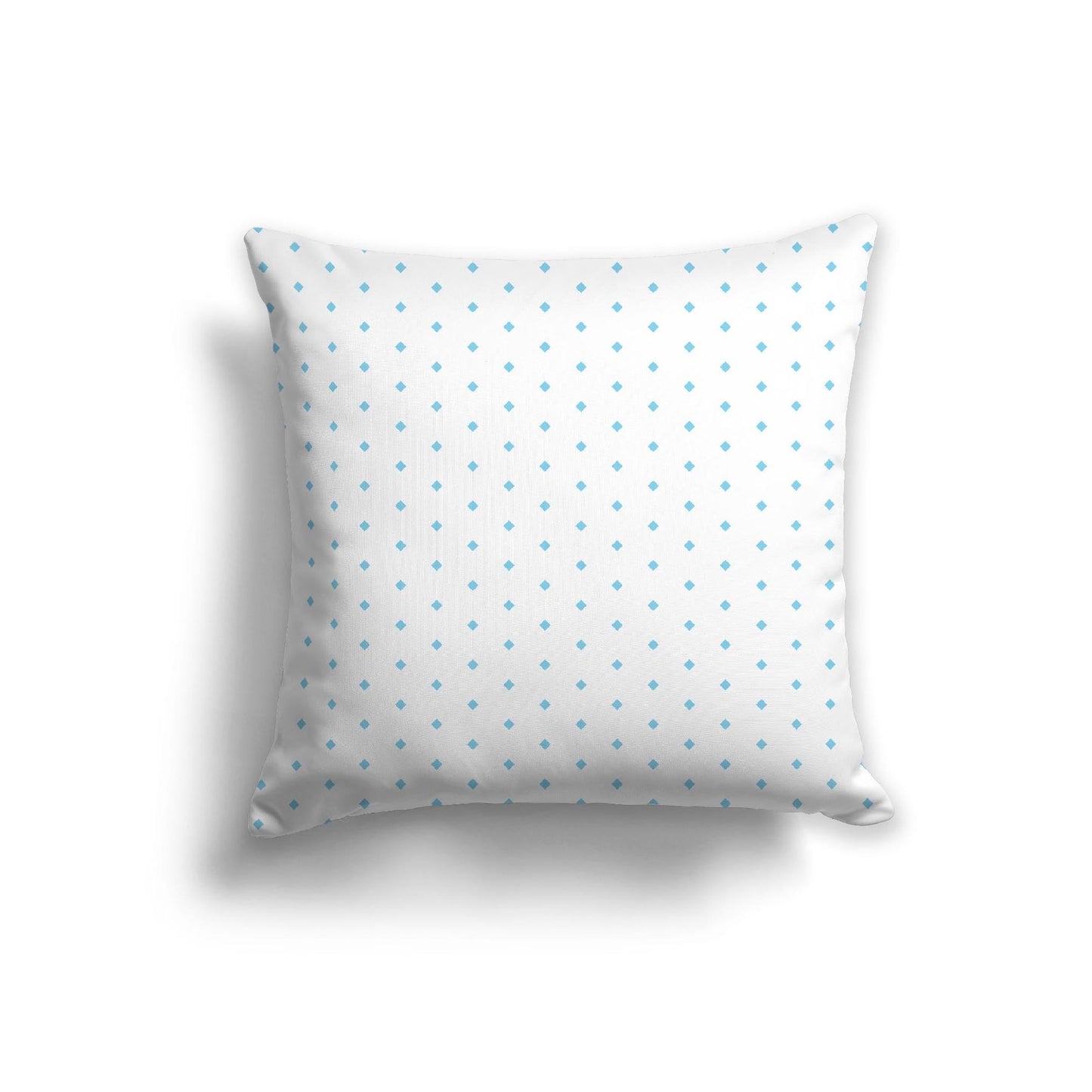 Off-White Cotton Canvas Cushion Covers with Fine Blue Diamonds on Front, CACU-CC-1430-111, 56 x 56 cm, 22 x 22 inches
