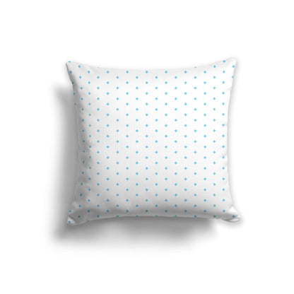 Off-White Cotton Canvas Cushion Covers with Fine Blue Diamonds on Front, CACU-CC-1430-111, 56 x 56 cm, 22 x 22 inches