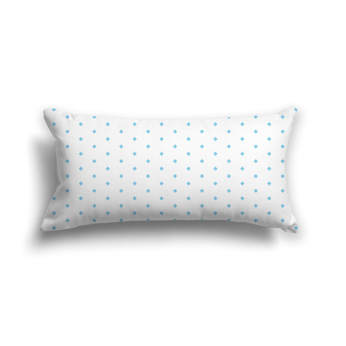 Off-White Cotton Canvas Cushion Covers with Fine Blue Diamonds on Front, CACU-CC-1430-111, 61 x 30 cm, 24 x 12 inches