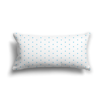 Off-White Cotton Canvas Cushion Covers with Fine Blue Diamonds on Front, CACU-CC-1430-111, 61 x 30 cm, 24 x 12 inches
