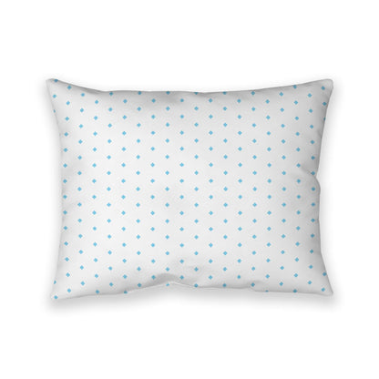 Off-White Cotton Canvas Cushion Covers with Fine Blue Diamonds on Front, CACU-CC-1430-111, 66 x 51 cm, 26 x 20 inches