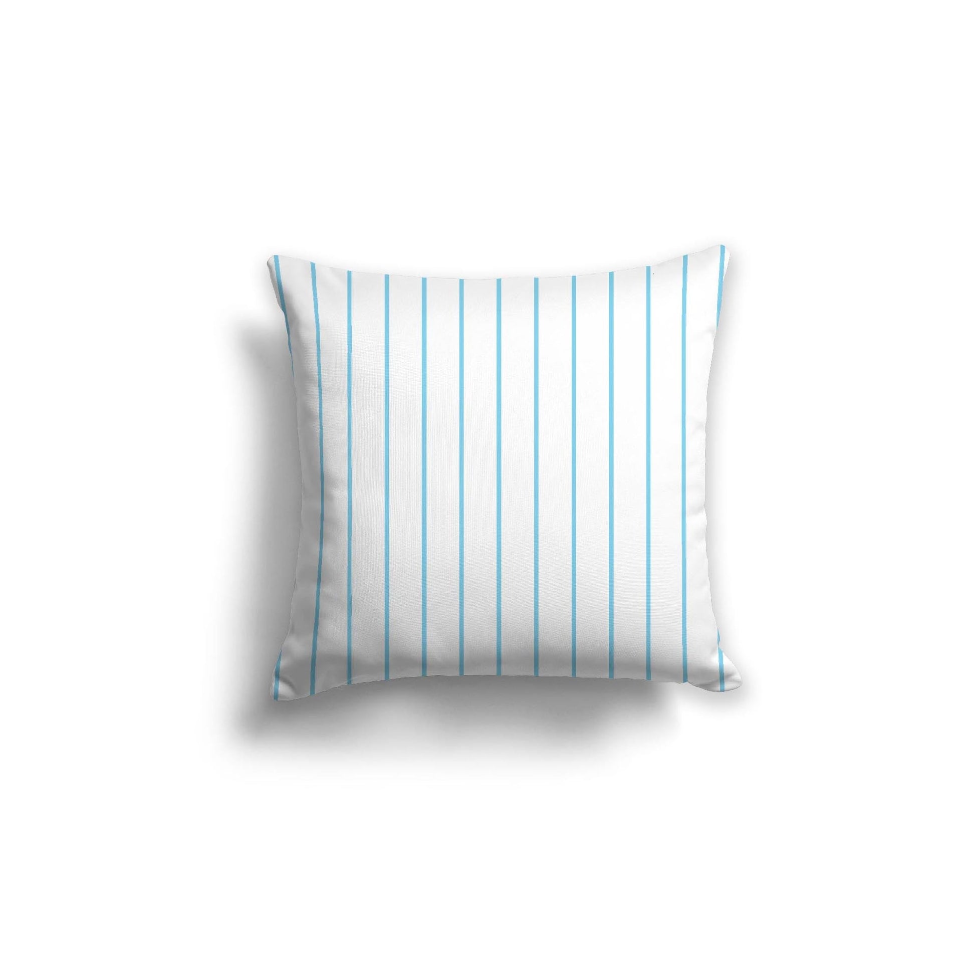 Off-White Cotton Canvas Cushion Covers with Fine Blue Stripes on Front, CACU-CC-1430-151, 46 x 46 cm, 18 x 18 inches