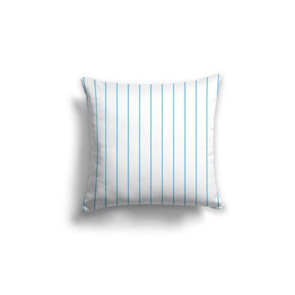 Off-White Cotton Canvas Cushion Covers with Fine Blue Stripes on Front, CACU-CC-1430-151, 46 x 46 cm, 18 x 18 inches