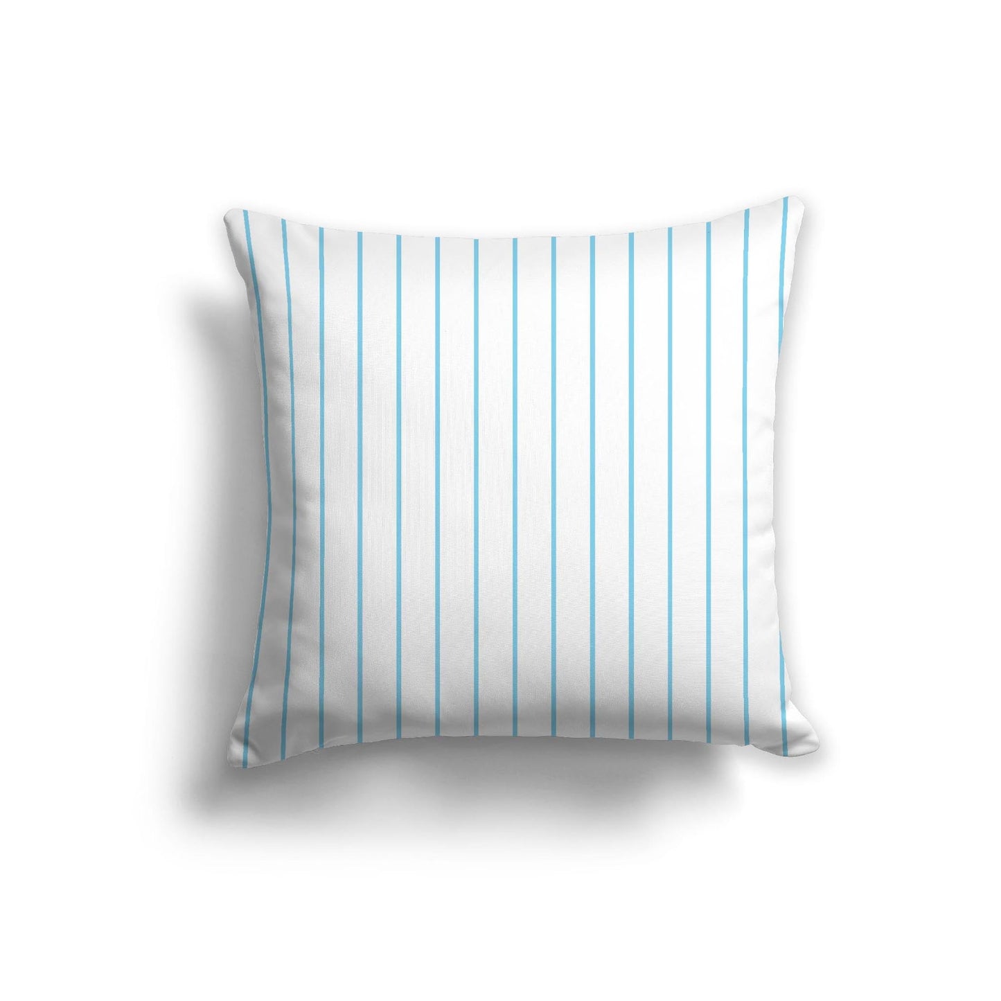 Off-White Cotton Canvas Cushion Covers with Fine Blue Stripes on Front, CACU-CC-1430-151, 56 x 56 cm, 22 x 22 inches
