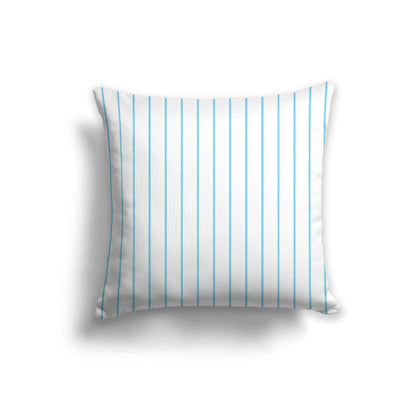 Off-White Cotton Canvas Cushion Covers with Fine Blue Stripes on Front, CACU-CC-1430-151, 56 x 56 cm, 22 x 22 inches