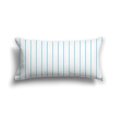 Off-White Cotton Canvas Cushion Covers with Fine Blue Stripes on Front, CACU-CC-1430-151, 61 x 30 cm, 24 x 12 inches