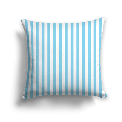 Off-White Cotton Canvas Cushion Covers with Thin Blue Bars on Front, CACU-CC-1430-241