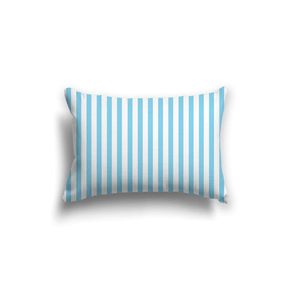Off-White Cotton Canvas Cushion Covers with Thin Blue Bars on Front, CACU-CC-1430-241, 51 x 36 cm, 20 x 14 inches