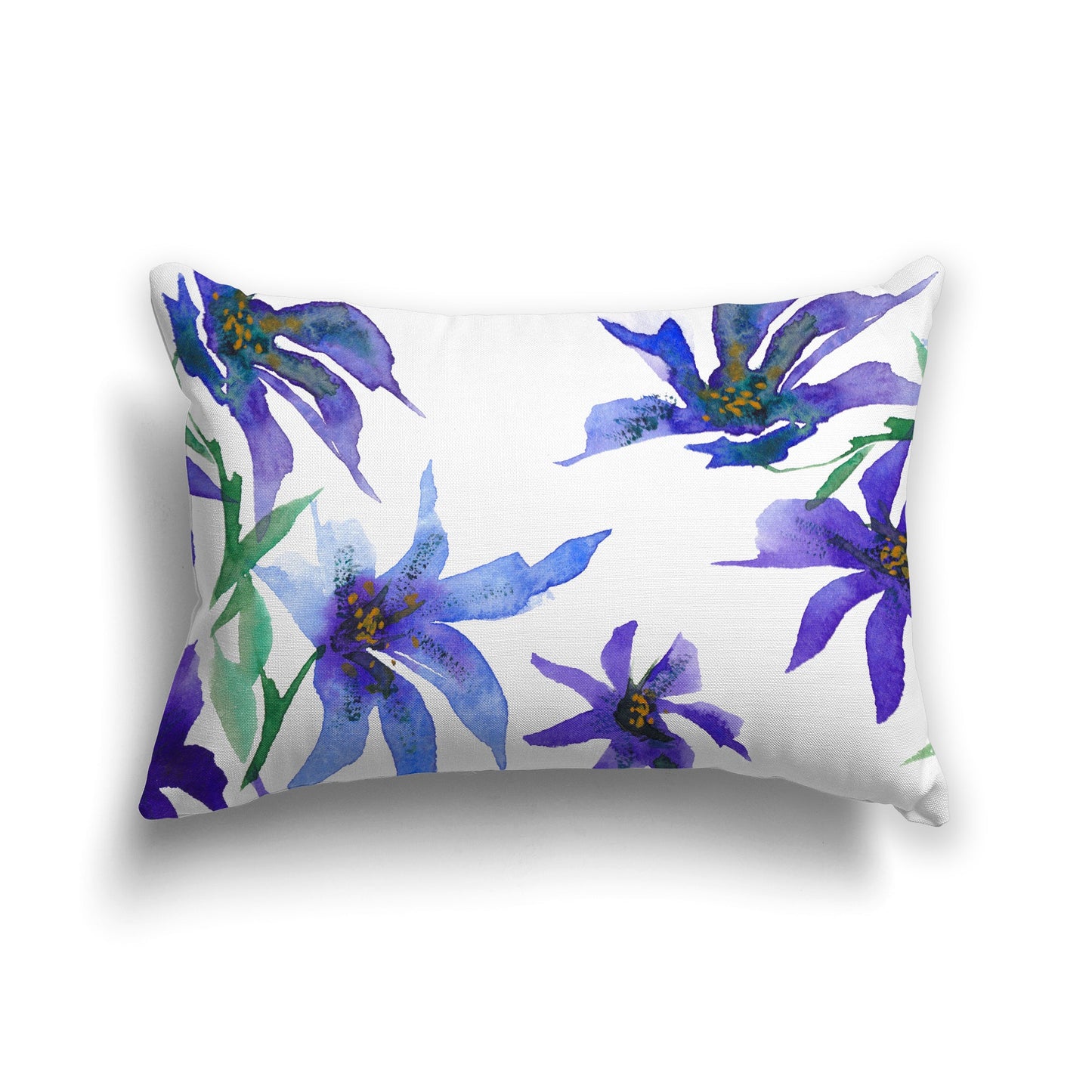 Off-white Cotton Canvas Cushion Covers with Large Purple Floral Print, CACU-CC-1304-888