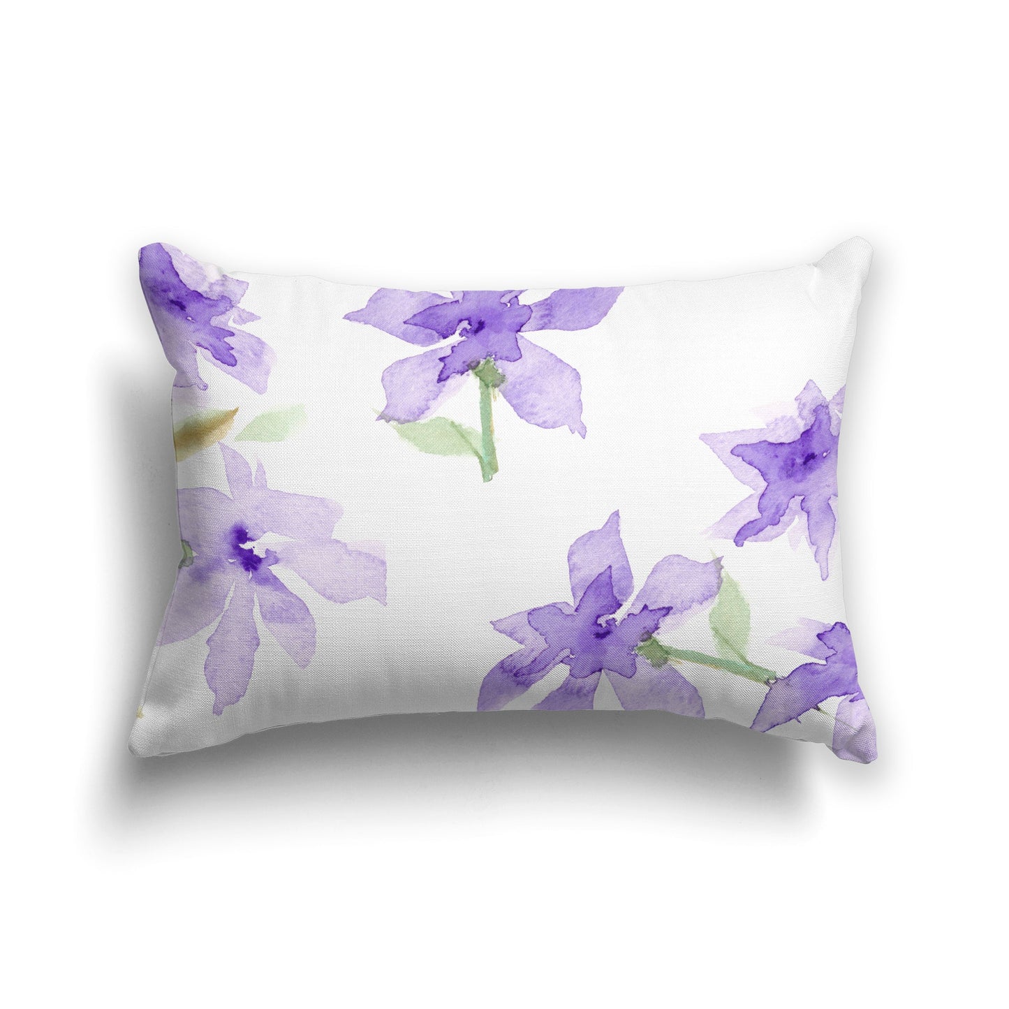 Off-white Cotton Canvas Cushion Covers with Large Purple Floral Print, CACU-CC-1324-888