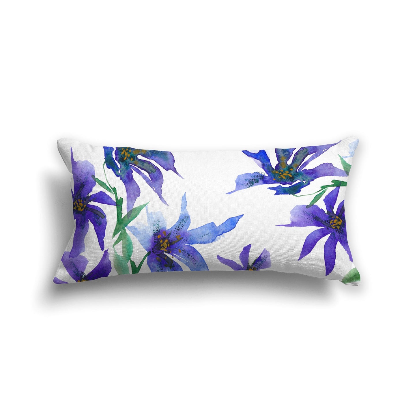 Off-white Cotton Canvas Cushion Covers with Large Purple Floral Print, CACU-CC-1304-888