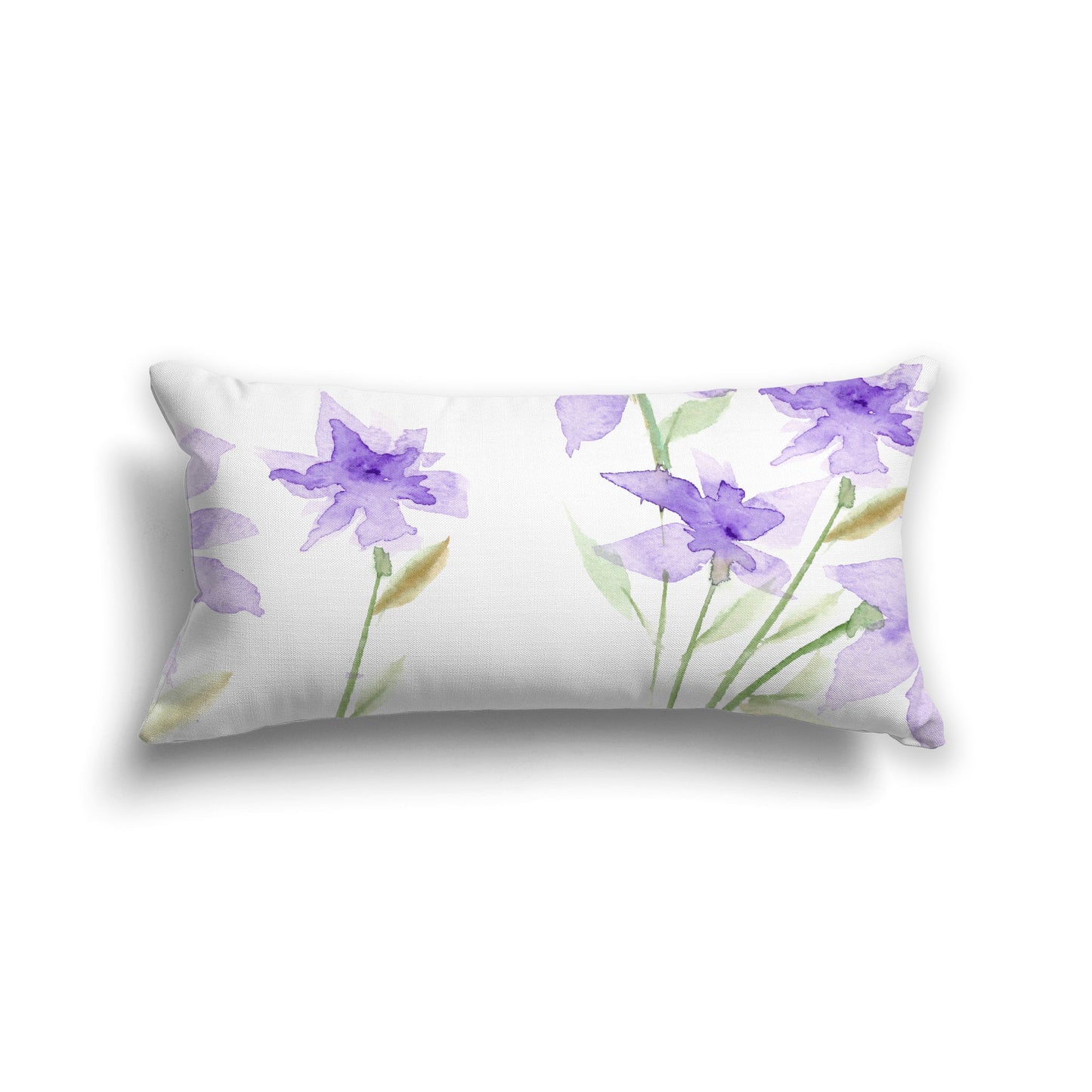 Off-white Cotton Canvas Cushion Covers with Large Purple Floral Print, CACU-CC-1324-888