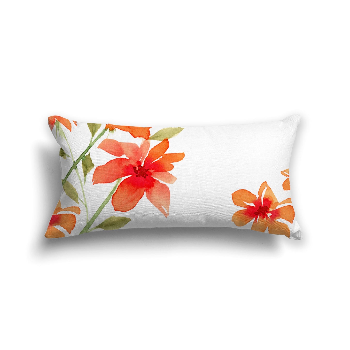 Off-white Cotton Canvas Cushion Covers with Large Red Floral Print, CACU-CC-1414-888