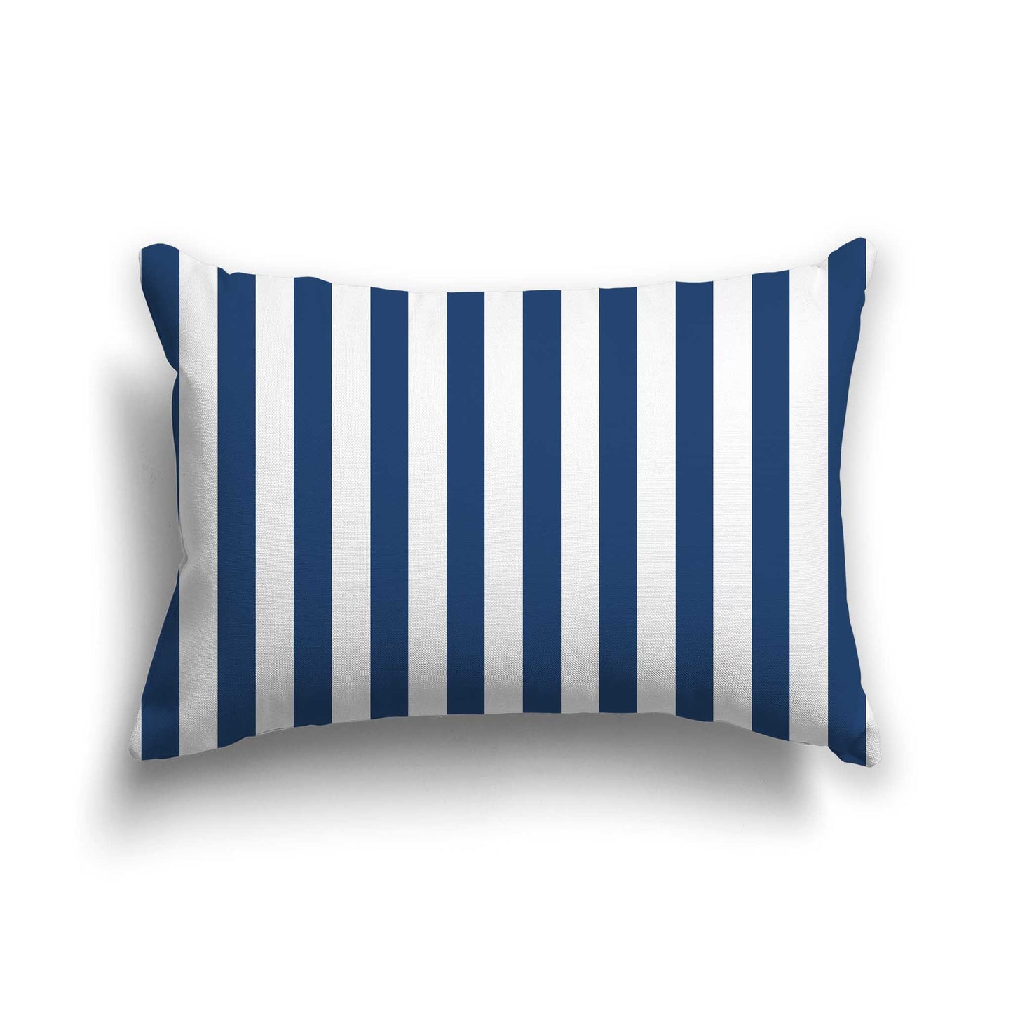 Off-white Cotton Canvas Cushion Covers with Royal Blue Bars on Front, CACU-CC-1291-051, 51 x 36 cm / 20 x 14 inches