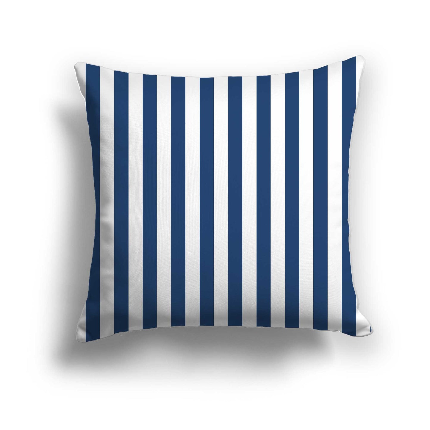 Off-white Cotton Canvas Cushion Covers with Royal Blue Bars on Front, CACU-CC-1291-051, 56 x 56 cm / 22 x 22 inches