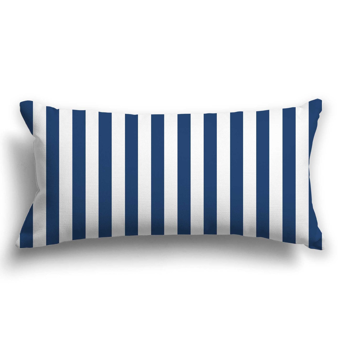 Off-white Cotton Canvas Cushion Covers with Royal Blue Bars on Front, CACU-CC-1291-051, 61 x 30 cm / 24 x 12 inches