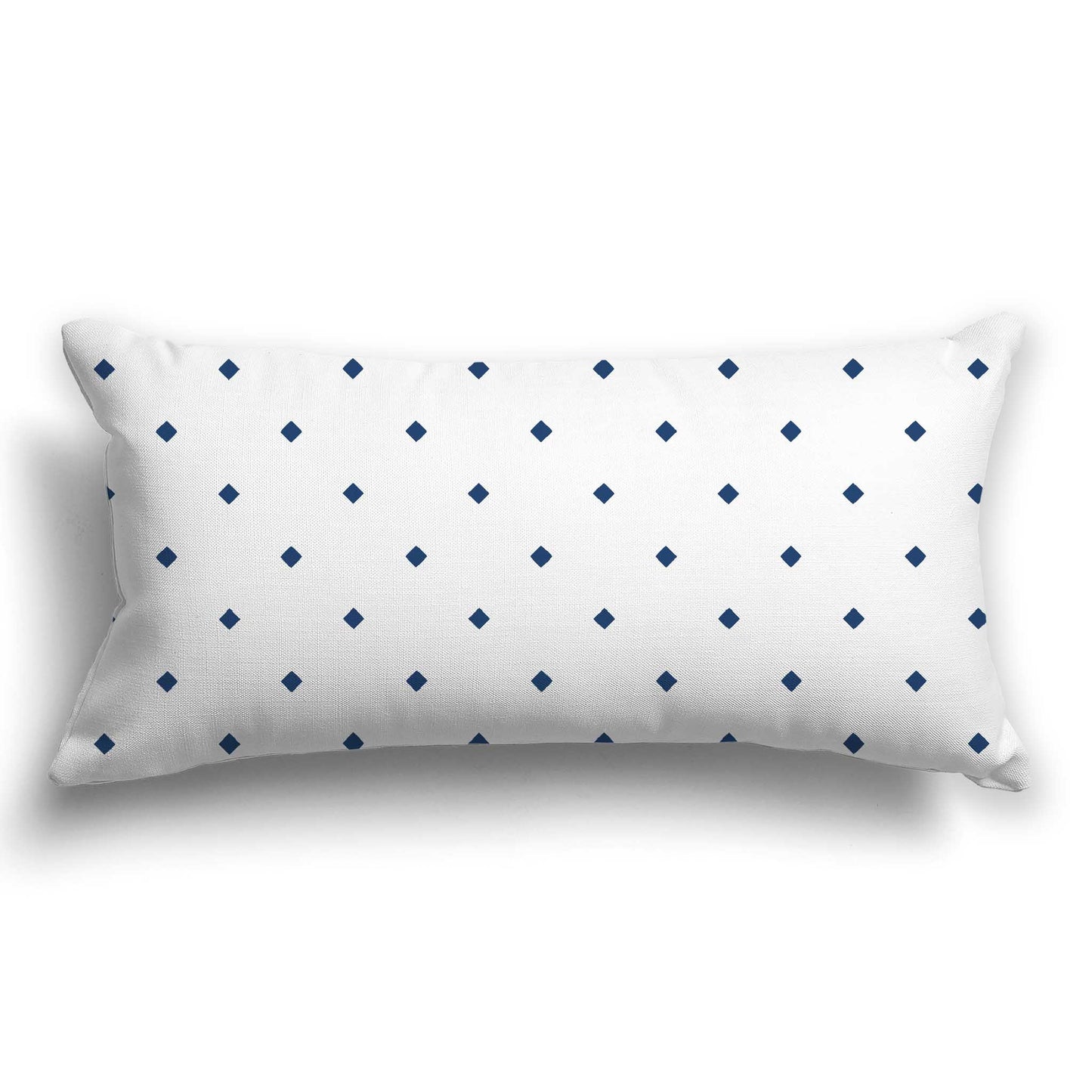 Off-white Cotton Canvas Cushion Covers with Royal Blue Diamonds on Front, CACU-CC-1291-101, 61 x 30 cm / 24 x 12 inches