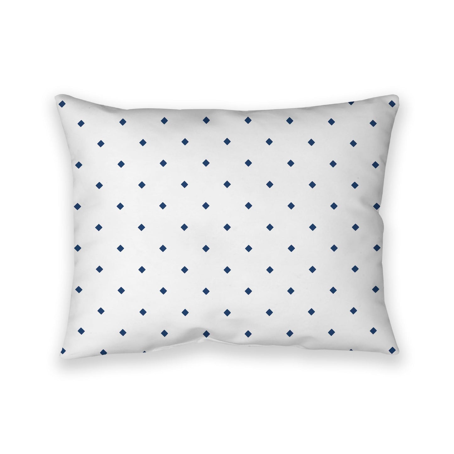 Off-white Cotton Canvas Cushion Covers with Royal Blue Diamonds on Front, CACU-CC-1291-101, 66 x 51 cm / 26 x 20 inches