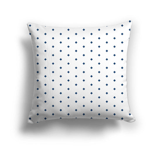 Off-white Cotton Canvas Cushion Covers with Fine Royal Blue Diamonds on Front, CACU-CC-1291-111, 46 x 46 cm / 18 x 18 inches