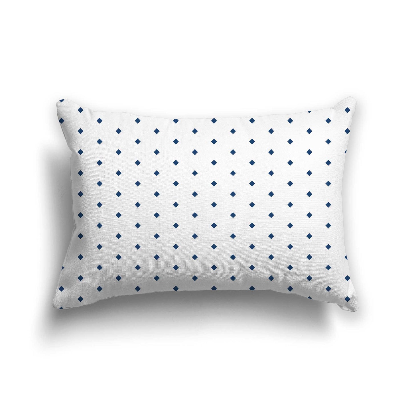 Off-white Cotton Canvas Cushion Covers with Fine Royal Blue Diamonds on Front, CACU-CC-1291-111, 51 x 36 cm / 20 x 14 inches