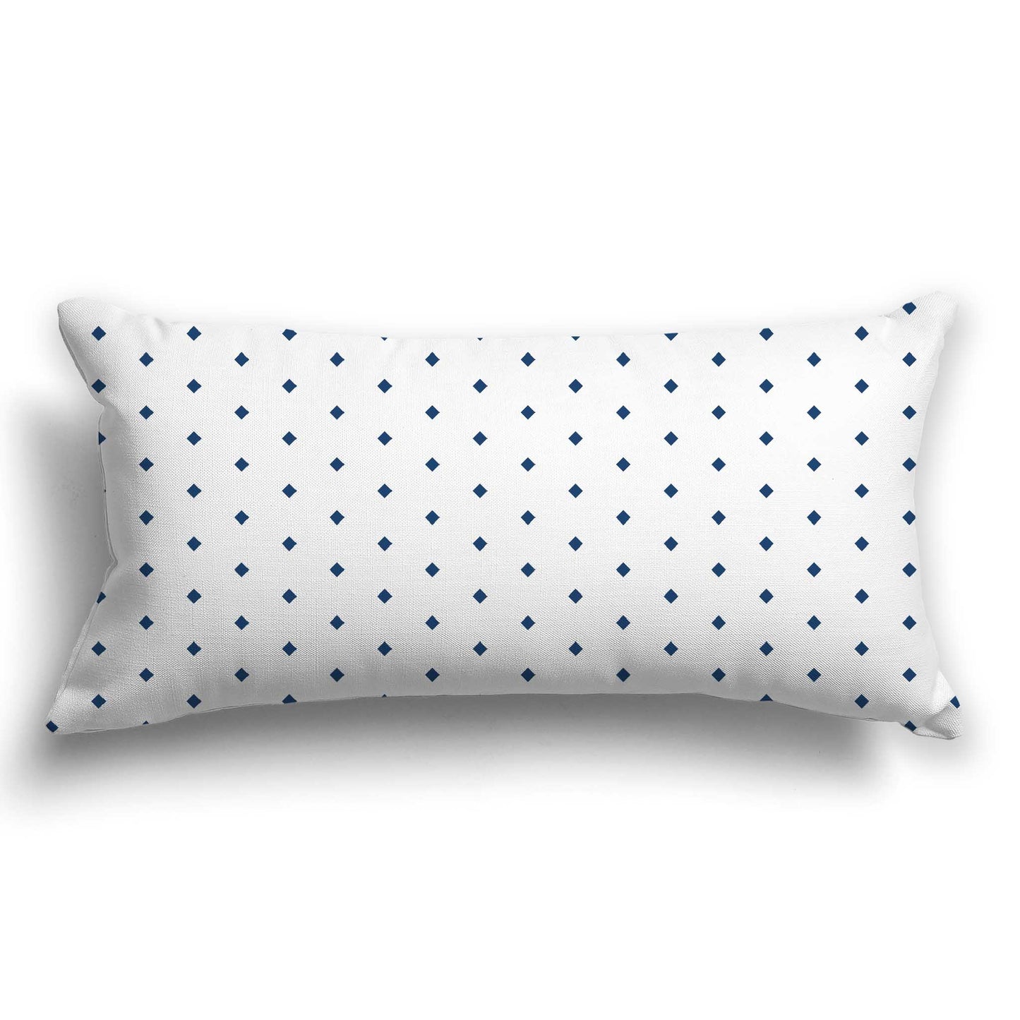 Off-white Cotton Canvas Cushion Covers with Fine Royal Blue Diamonds on Front, CACU-CC-1291-111, 61 x 30 cm / 24 x 12 inches