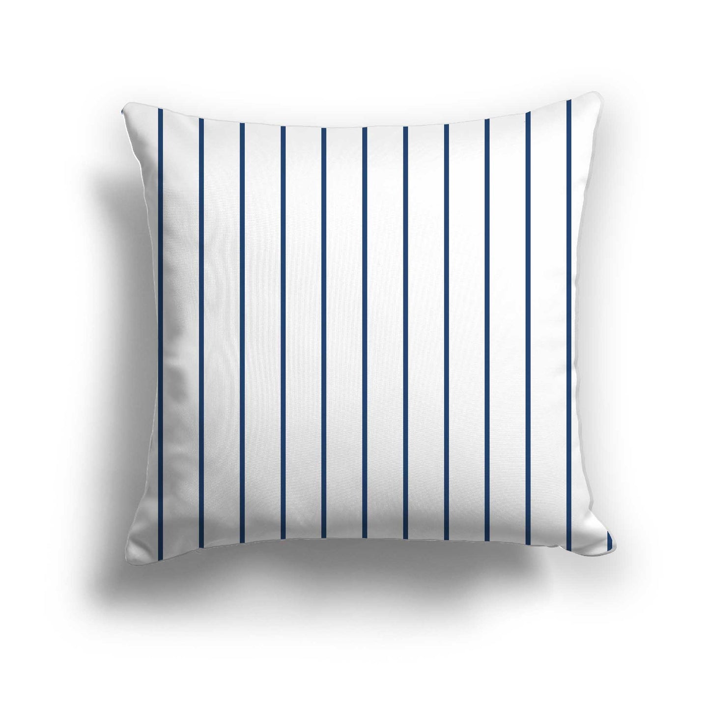 Off-white Cotton Canvas Cushion Covers with Fine Royal Blue Stripes on Front, CACU-CC-1291-151, 46 x 46 cm / 18 x 18 inches