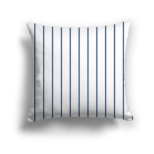 Off-white Cotton Canvas Cushion Covers with Fine Royal Blue Stripes on Front, CACU-CC-1291-151, 46 x 46 cm / 18 x 18 inches