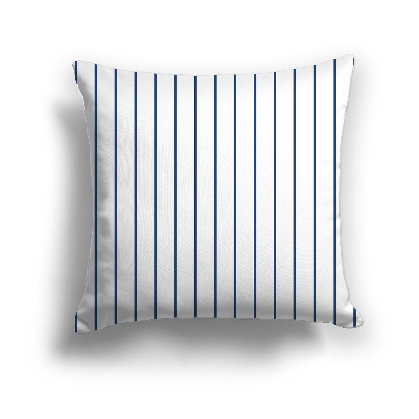 Off-white Cotton Canvas Cushion Covers with Fine Royal Blue Stripes on Front, CACU-CC-1291-151, 56 x 56 cm / 22 x 22 inches