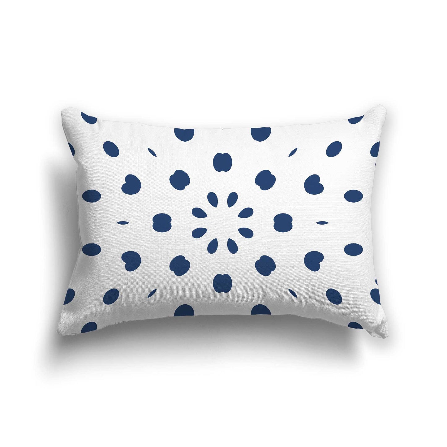 Off-white Cotton Canvas Cushion Covers with Royal Blue Burst Pattern on Front, CACU-CC-1291-231, 51 x 36 cm / 20 x 14 inches