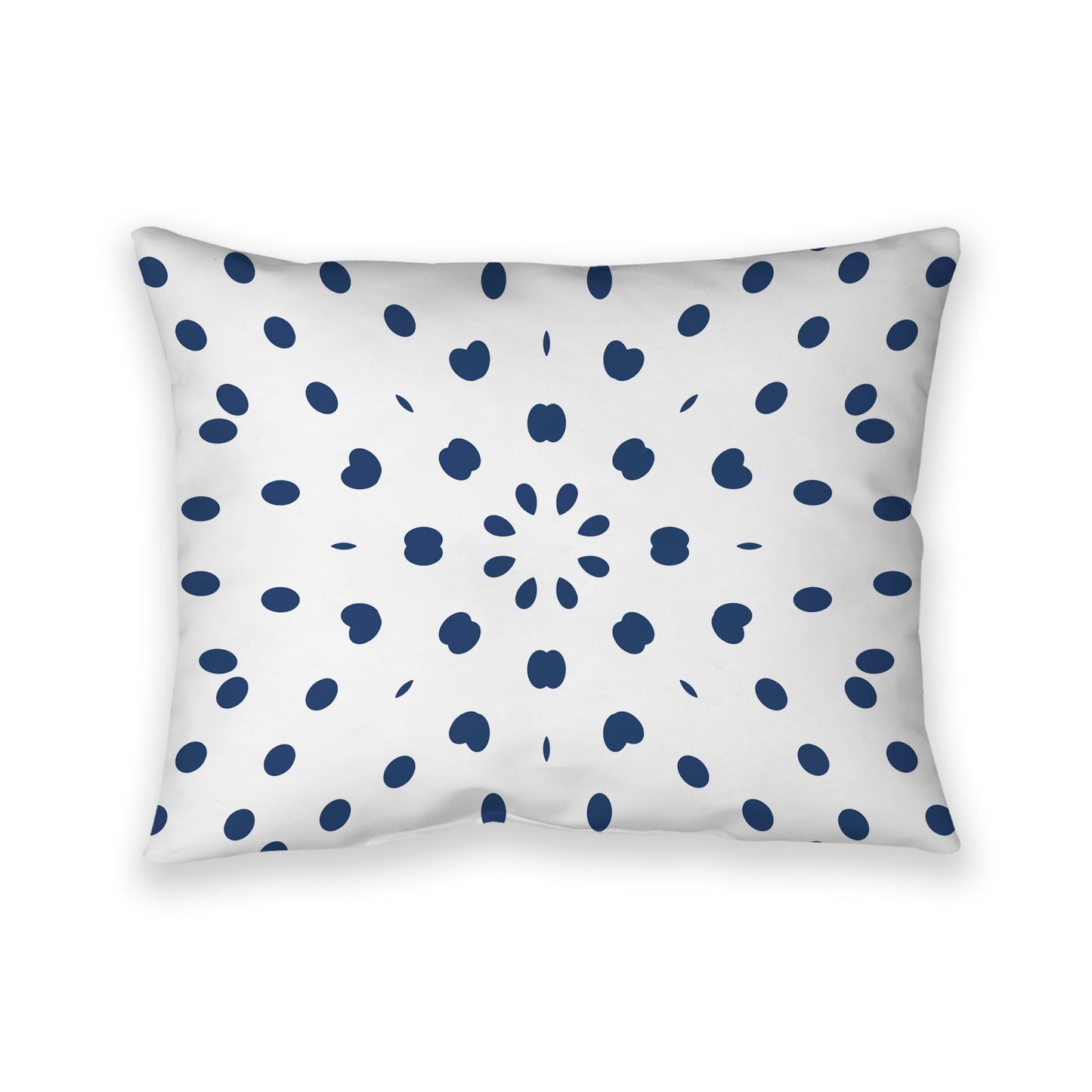 Off-white Cotton Canvas Cushion Covers with Royal Blue Burst Pattern on Front, CACU-CC-1291-231, 66 x 51 cm / 26 x 20 inches