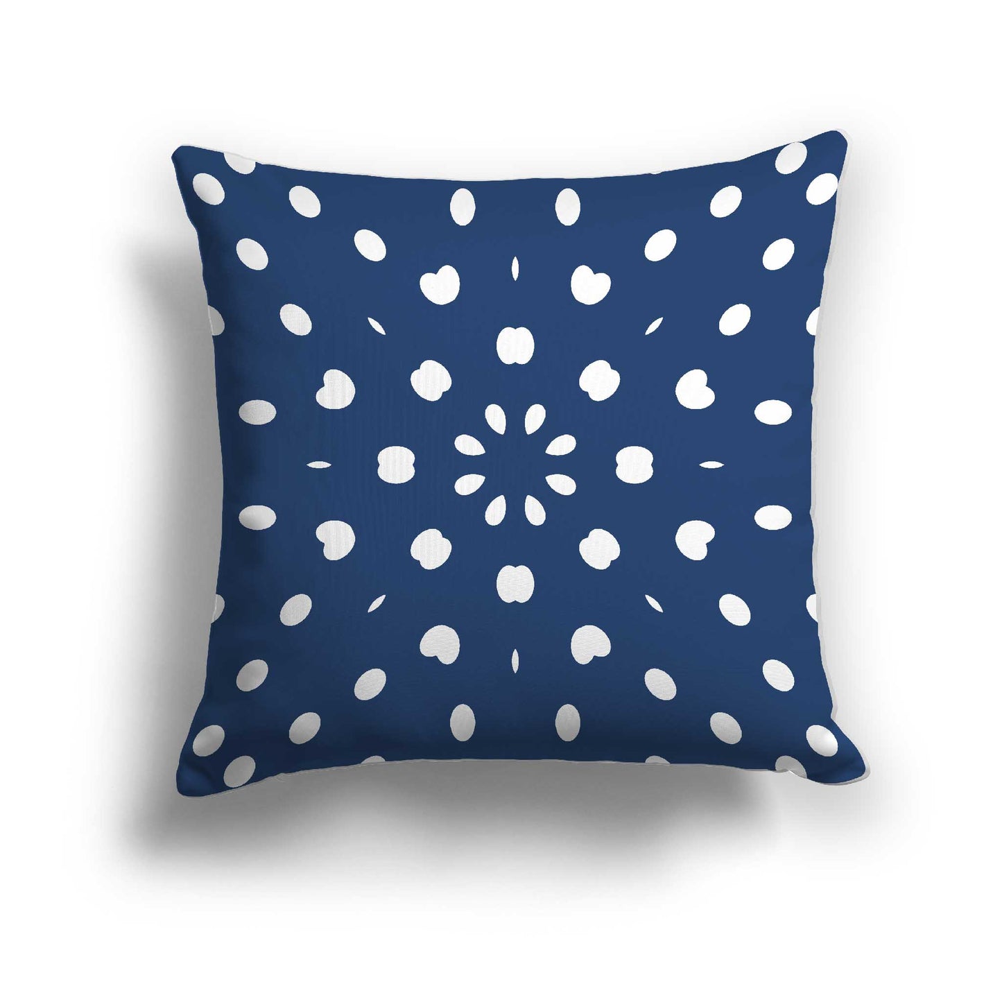 Royal Blue Cotton Canvas Cushion Covers with Off-white Burst Pattern on Front, CACU-CC-1291-232, 56 x 56 cm / 22 x 22 inches