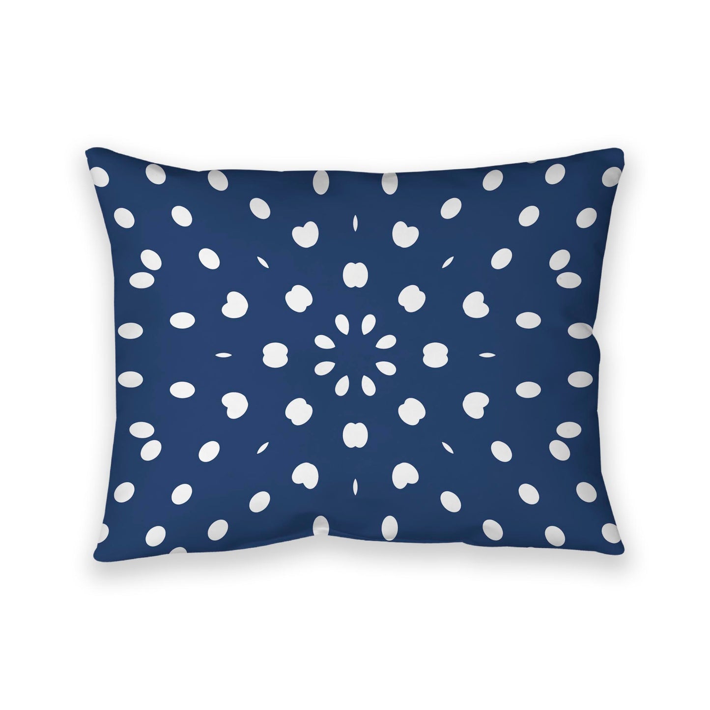 Royal Blue Cotton Canvas Cushion Covers with Off-white Burst Pattern on Front, CACU-CC-1291-232, 66 x 51 cm / 26 x 20 inches