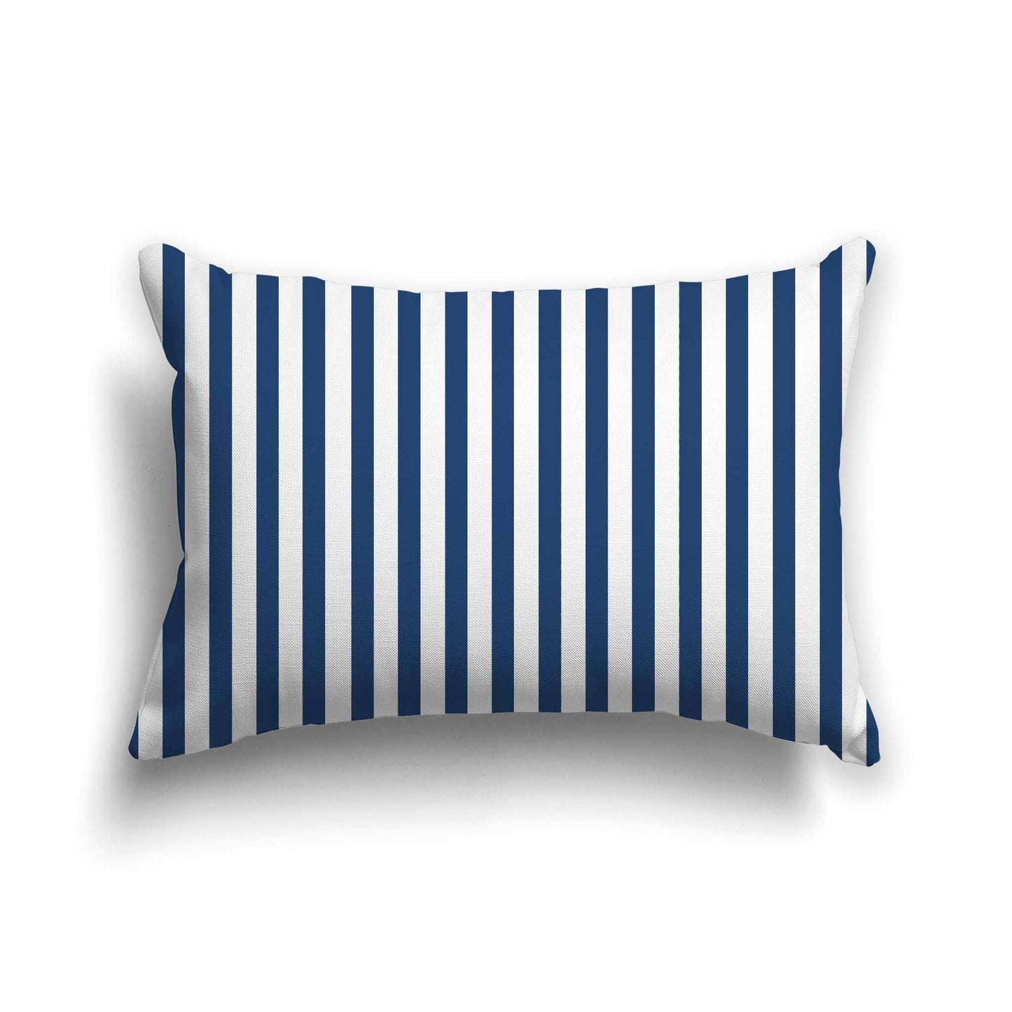 Off-white Cotton Canvas Cushion Covers with Thin Royal Blue Bars on Front, CACU-CC-1291-241, 51 x 36 cm / 20 x 14 inches