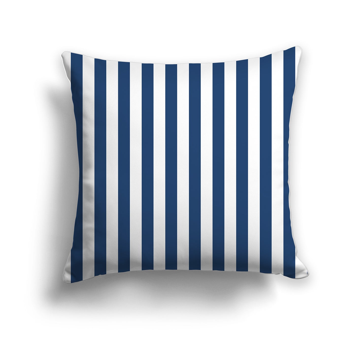 Pale Cream Cotton Canvas Cushion Covers with Royal Blue Bars on Front, CACU-CC-1293-051, 56 x 56 cm / 22 x 22 inches