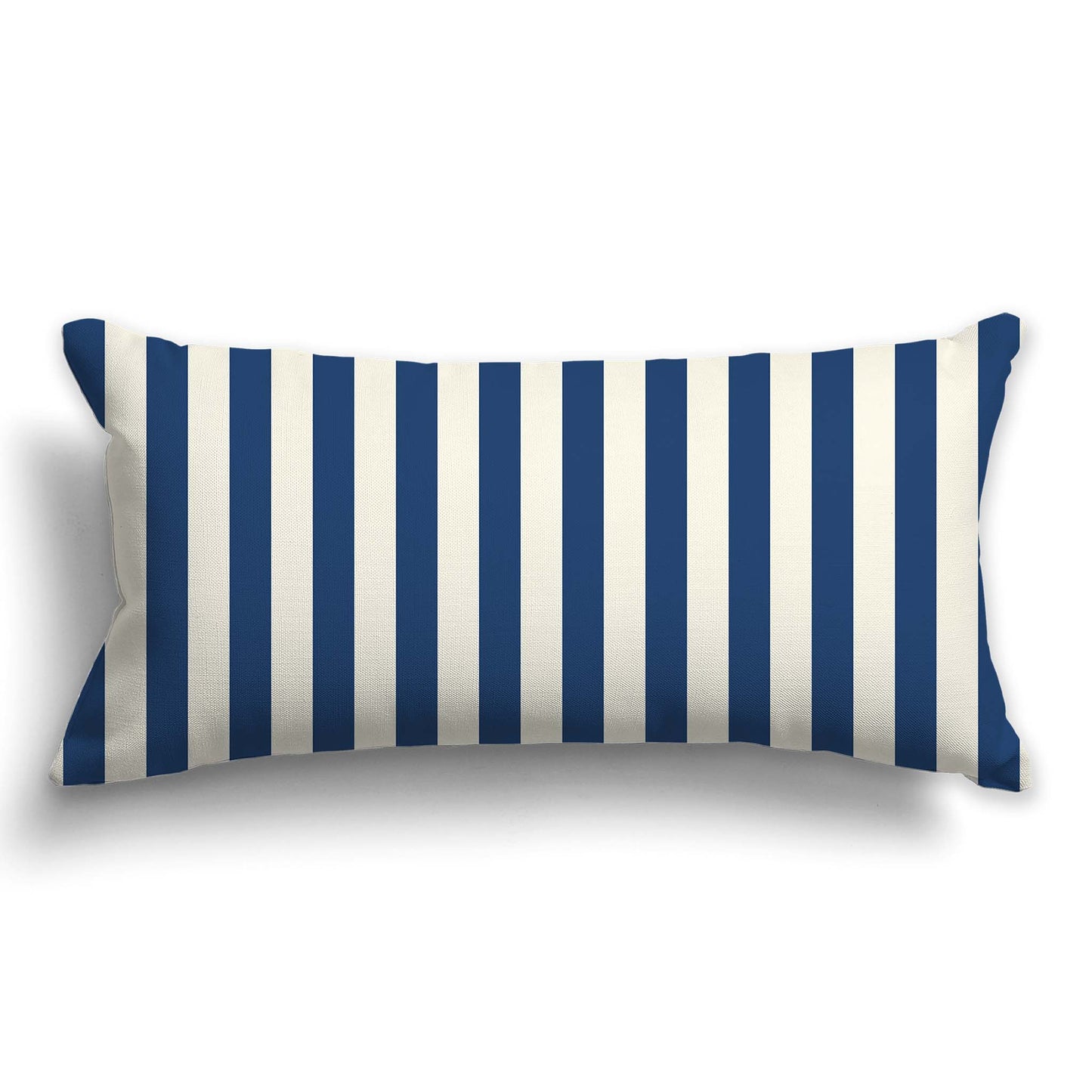 Pale Cream Cotton Canvas Cushion Covers with Royal Blue Bars on Front, CACU-CC-1293-051, 61 x 30 cm / 24 x 12 inches