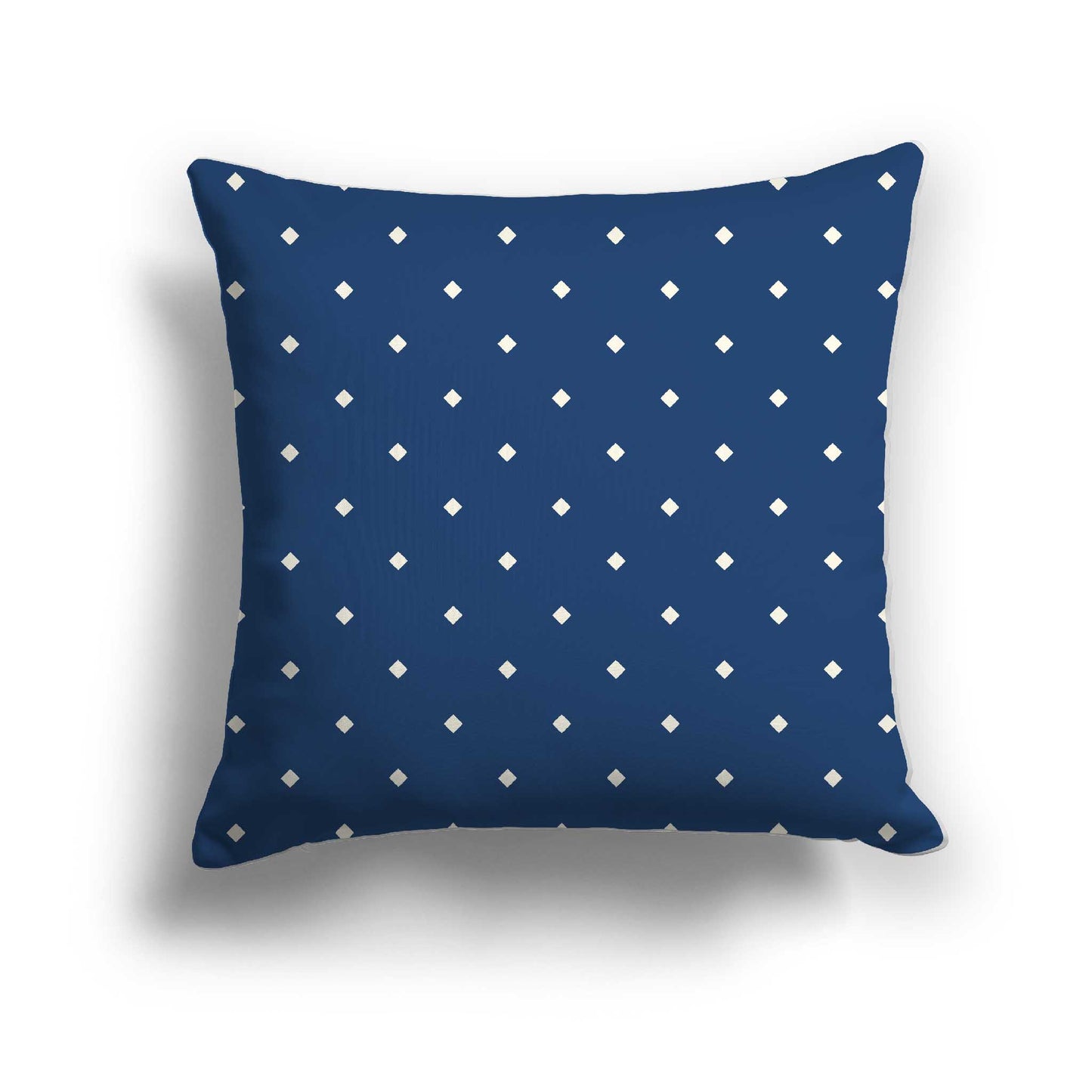 Royal Blue Cotton Canvas Cushion Covers with Pale Cream Diamonds on Front, CACU-CC-1293-102, 56 x 56 cm / 22 x 22 inches